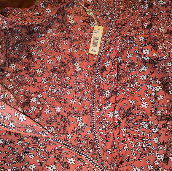 Max Studio wrap blouse floral sz L - Picture 9 of 10